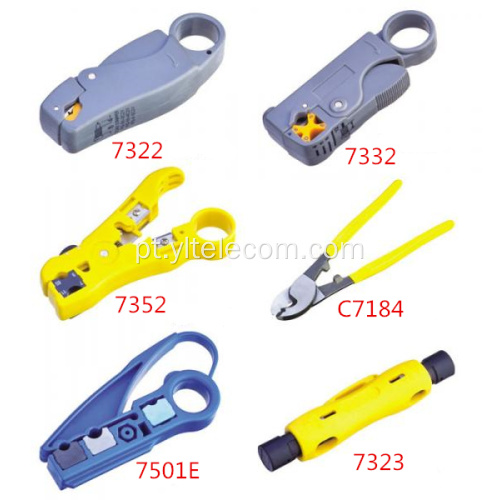 Peso leve Cabo Coaxial Stripper 2 lâminas Hardware Networking ferramentas